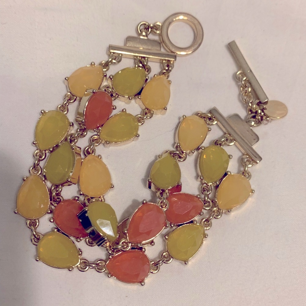 Talbots Gold Bracelet with Orange and Yellow Accents